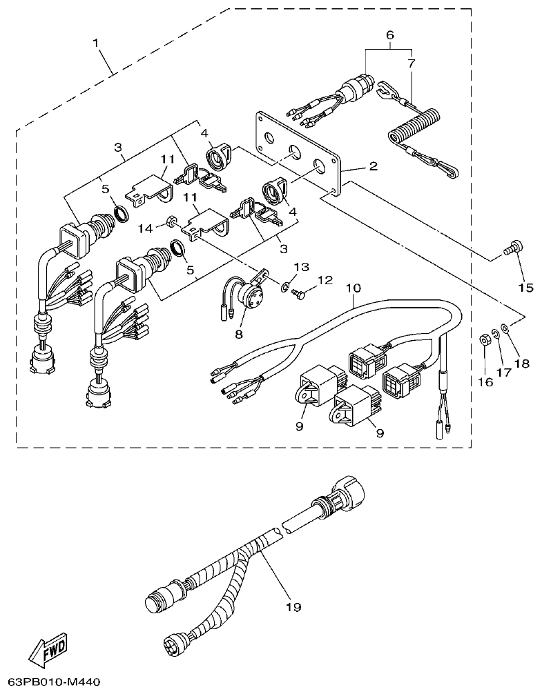 Yamaha F200CET, F225BET, FL200CET, FL225BET OPTIONAL PARTS 3 parts diagram